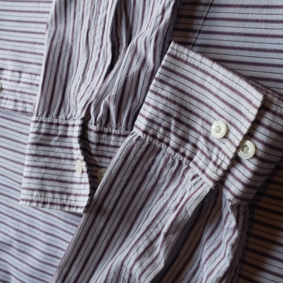 Men's Aeropostale White Striped Long Sleeve Button-up Shirt Size M - NWOT - Picture 5 of 12